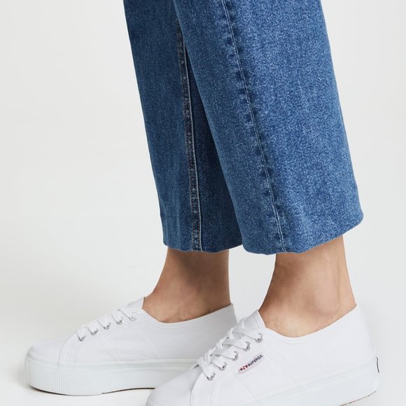 Womens Superga Low top Platform White Sneakers Size 9 - Picture 1 of 5